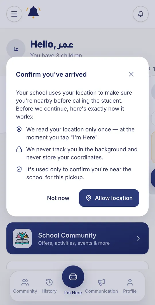 Location check — once per device
