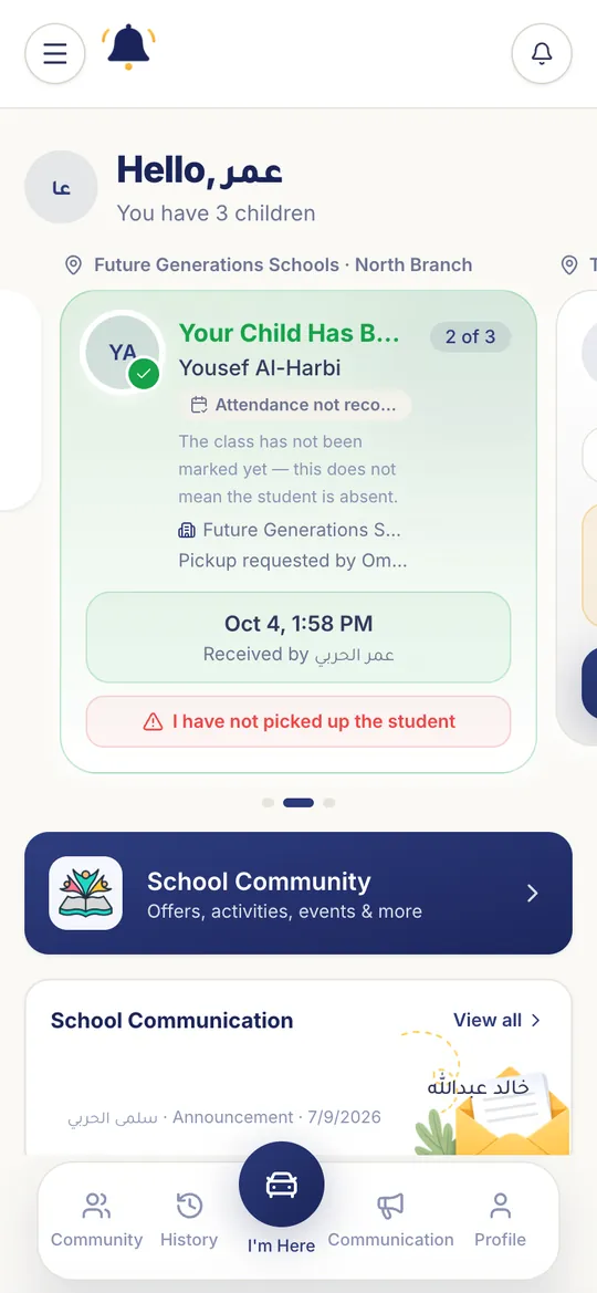 Your child has been picked up