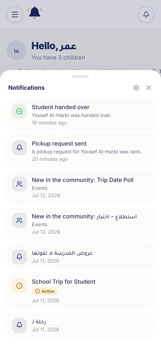 A notification at every stage