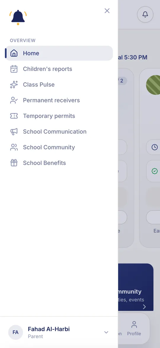 The side menu