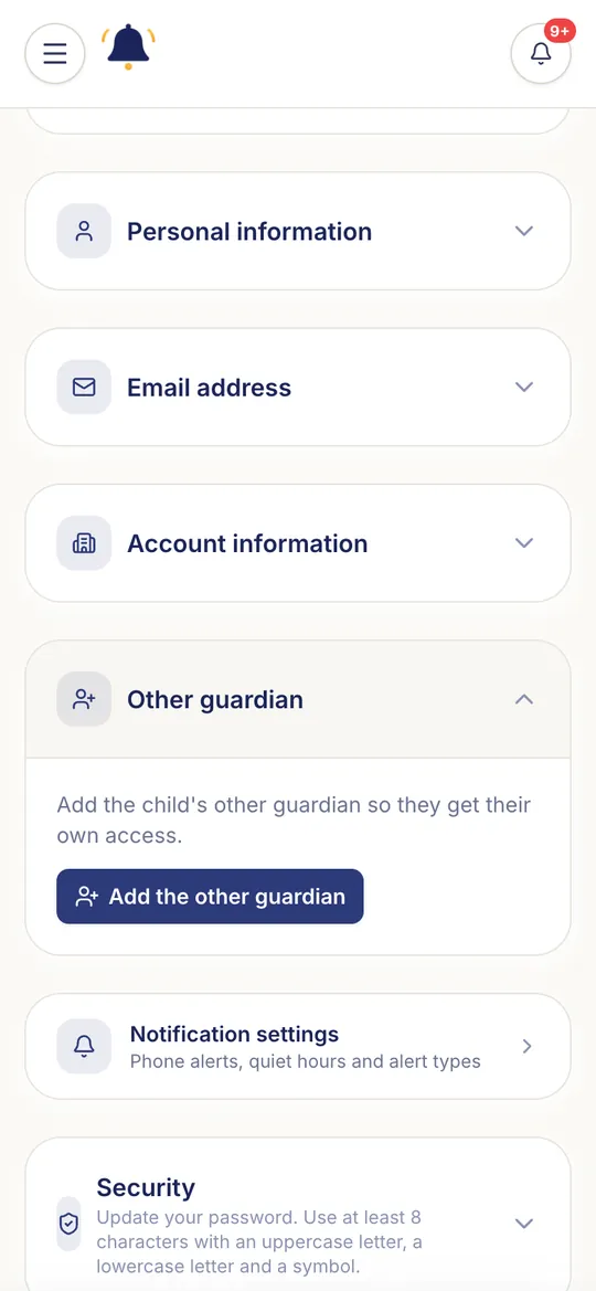 The “Other guardian” section