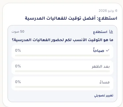 استطلاع رأي في مجتمع المدرسة بجرسنا